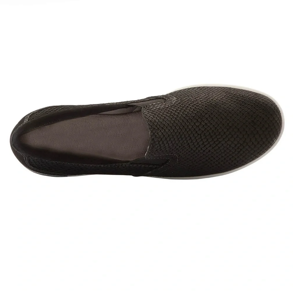Ros Hommerson Slip On Shoe Orleans Women's Black Matte Snakeskin Nubuck Size 9W - Picture 6 of 7